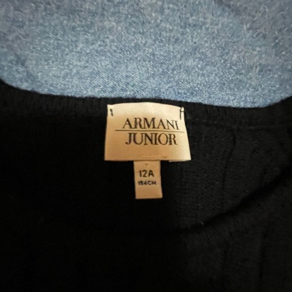 Armani Junior Girls wool sweater Navy Sz 12A - Picture 4 of 5